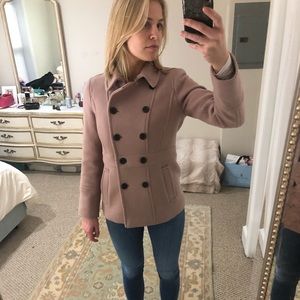 Pink J.Crew Stadium Cloth Peacoat